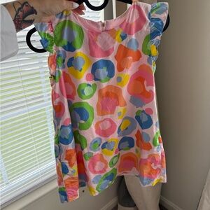 emily mccarthy girls lola candy cheetah colorful print dress 10/12